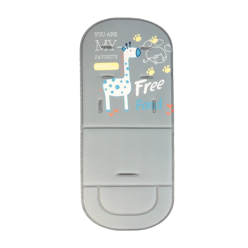 Stroller Cushion Summer Cartoon Seat Pad All-Season Universal Thin Pushchair Pad High Chair Seat Cushion With Back Support