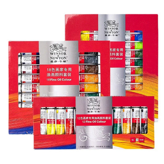 Winsor & Newton 12/18/24 PCS Oil Painting Pigment Set 12ml/Tube Color Acrylic Paints Art Drawing Supplies for Artists Students