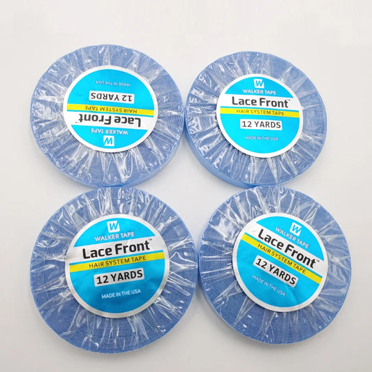 1 Roll 12Yards Double Sided Adhesives Blue Lace Front Support WalkerTape For Tape Hair/Skin Weft Hair/Lace Wigs/Toupee