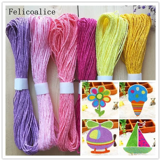 Paper Raffia Rope – 30m Two-Tone Craft Rope for Weaving & Kids Crafts