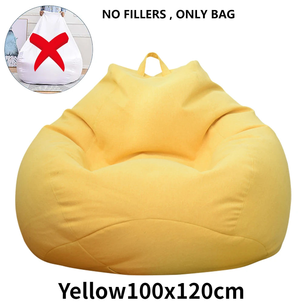 Large Bean Bag Chair Sofa Cover Comfortable Outdoor Lazy Seat Bag Couch Cover without Filler for Adults Kids Tatami Chairs Cover