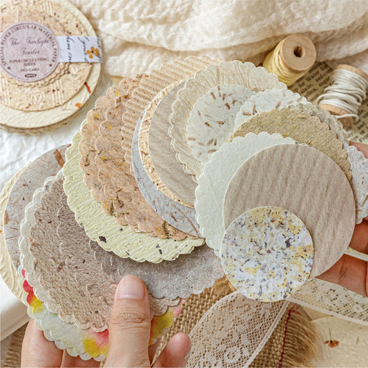 JIANQI 50 pcs Craft Vintage Scrapbooking Paper Kawaii Art Junk Journal Deco Sticker rotundity emboss DIY Material Paper