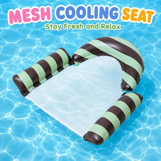 Inflatable Pool Floats, Mesh Hammock Chair, Adult Water Floating Lounger Cooling Seat for Pool Beach Summer