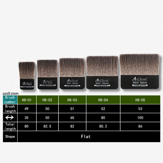 Squirrel Hair Gilding Brush – Flat Art Brush for Gold Leaf & Decorating