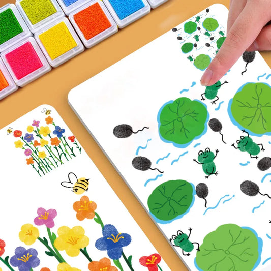 Children's Finger Print Ink Game Kindergarten DIY Graffiti Toys Kids Creative Drawing Early Education Educational Toys For Girls