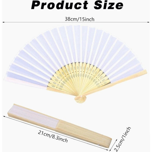 Personalized Custom White Silk Fans Bridal Shower Favors Wedding Hand Fans with Gift Bag for Party Accessory Guest Gifts