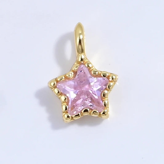 S925 Sterling Silver Color Mini Zircon Star Charm for DIY  Jewelry Making Accessories Materials Supply SD53