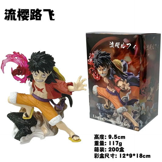 10cm One Piece Luffy Figures Monkey D. Luffy Flowing Cherry Action Figures PVC Anime Collection Model Doll Toy Kid Birthday Gift