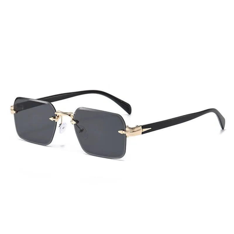 New Rimless Sunglasses Men Women Brand Designer Eyewear Retro Rectangle Sun Glasses Fashion Oculos