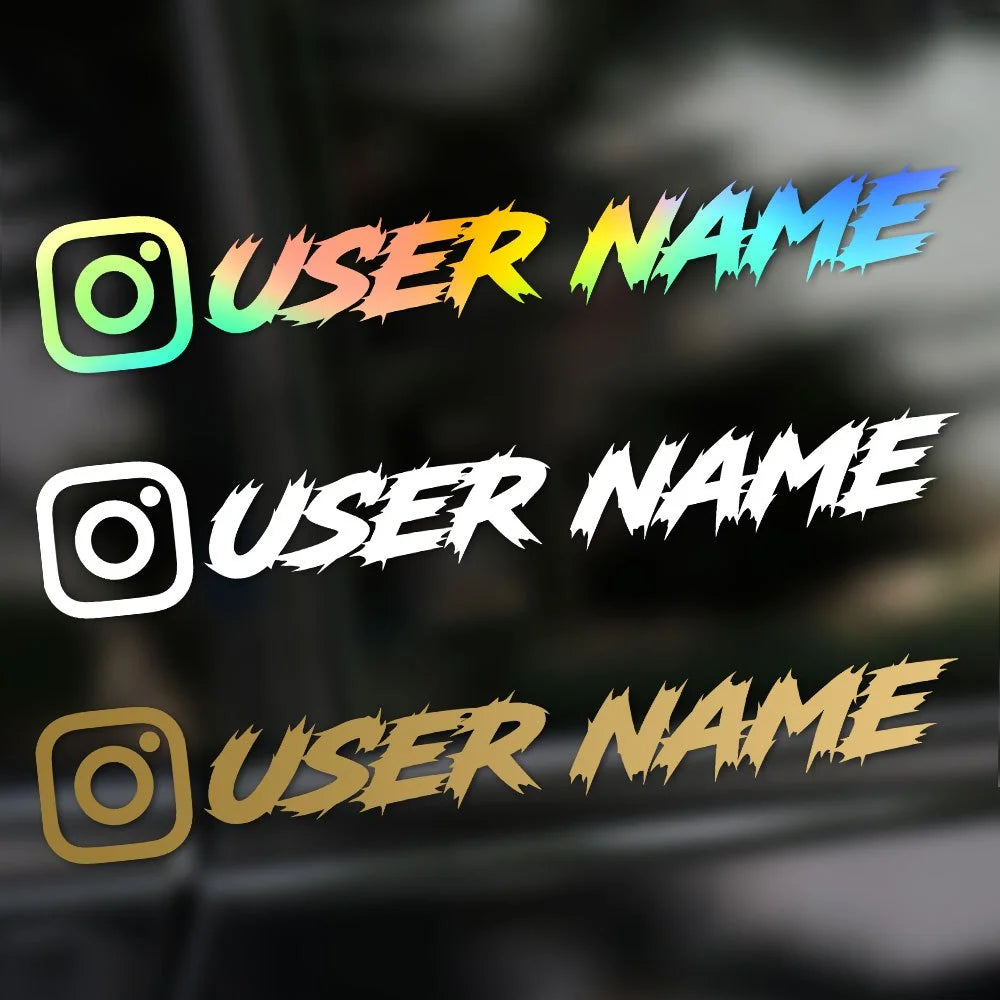 1PC Custom Car Sticker Instagram Cool Fonts Waterproof DIY Vehicle Window Motorcycle Bicycle Scooter Helmet Durable Vinyl Decals