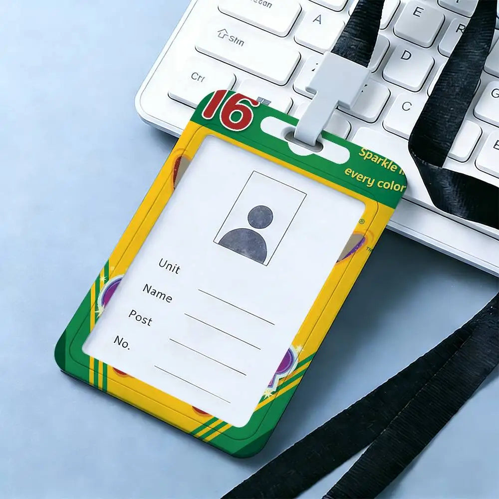 Fashion C-Crayola Neck Strap Lanyard Card Holder ID Bus Card Cover Badge Holder Pass Hang Rope Lariat Gifts Keys Accessories