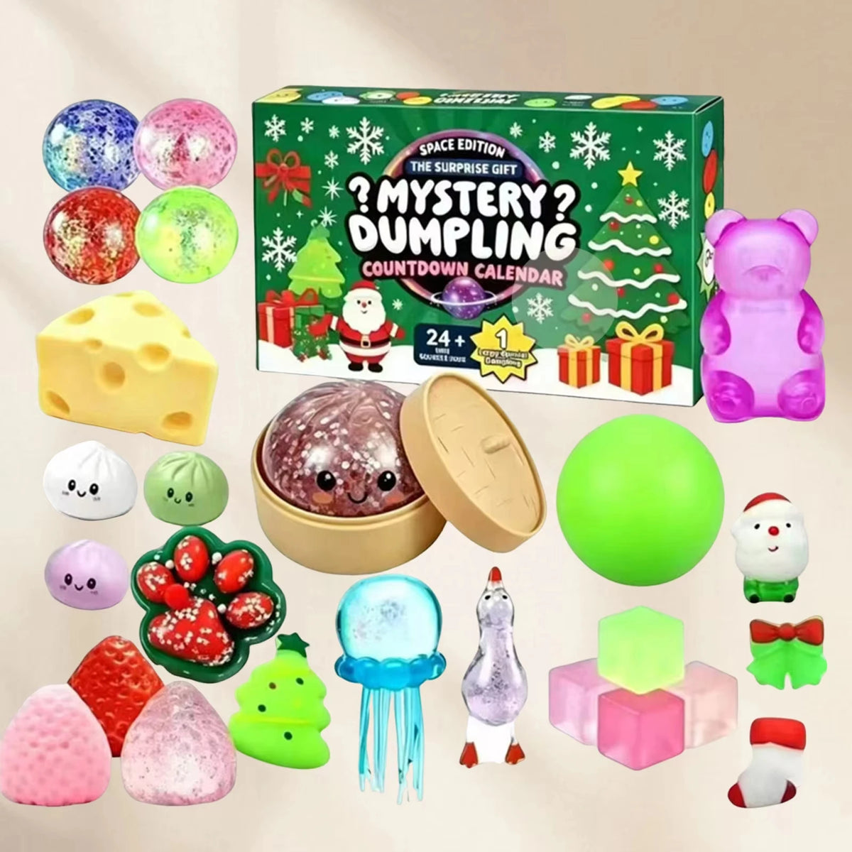 Dumpling Squishy Advent Calendar – Random Bao Bun Squeeze Fidget Toys
