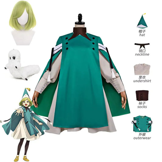 Witch Hat Atelier Coco Cosplay Costume Medieval Witch Dress with Hat Anime Tongari Boushi no Atelier Outfit Halloween Party Suit