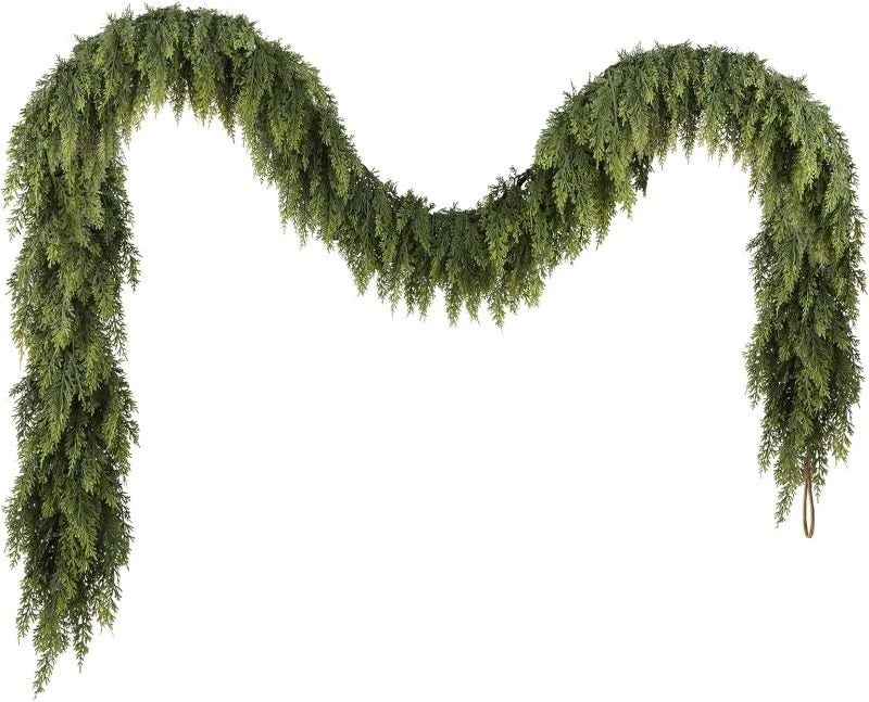 180Cm Artificial Plants Christmas Tree Cypress Leaf Garland Home Party Decor Outdoor Courtyard Pine Rattan Hanging Adorn Wreaths