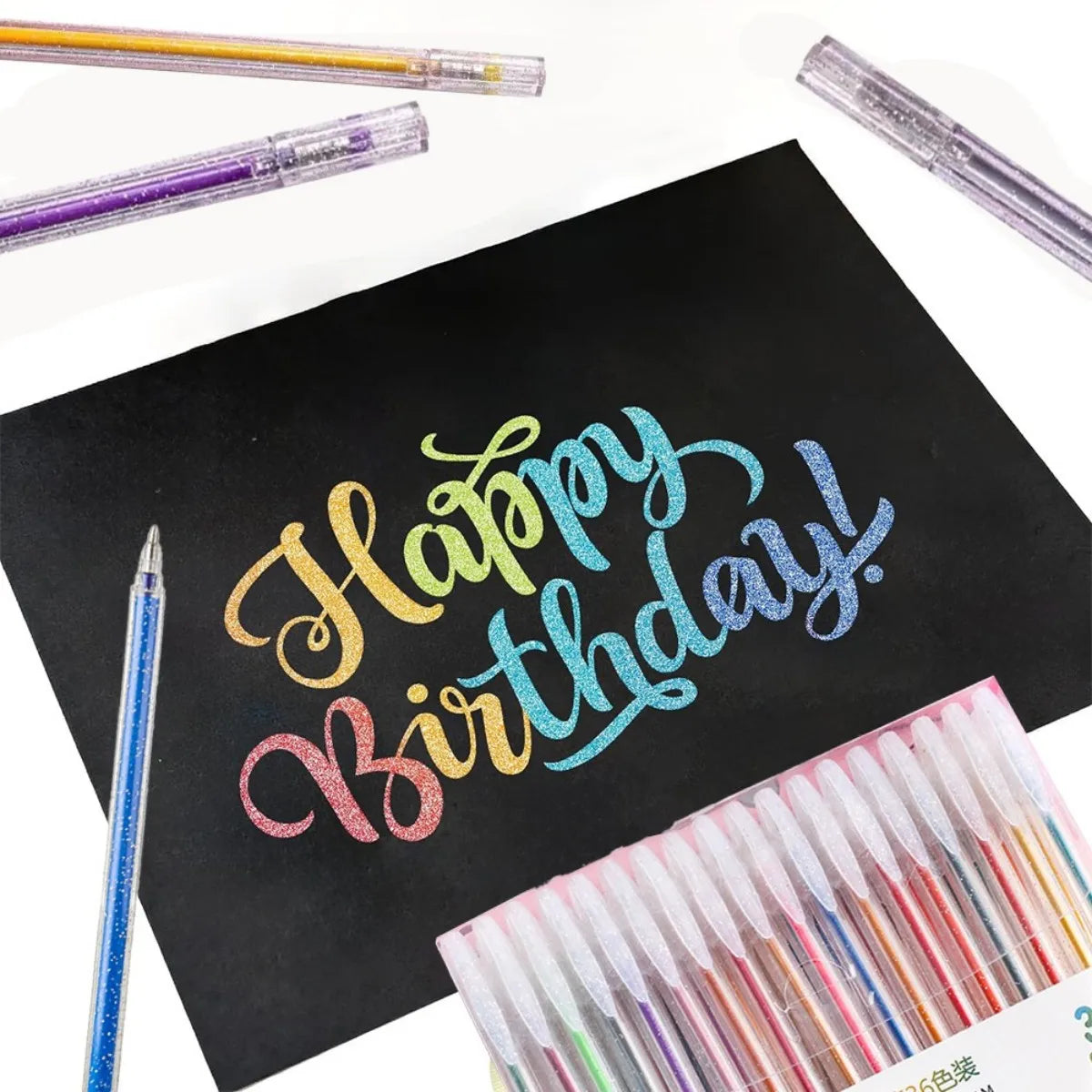 Glitter Gel Pens – 1.0mm Metallic Pens for Cardstock & Coloring, 8–60 Colors