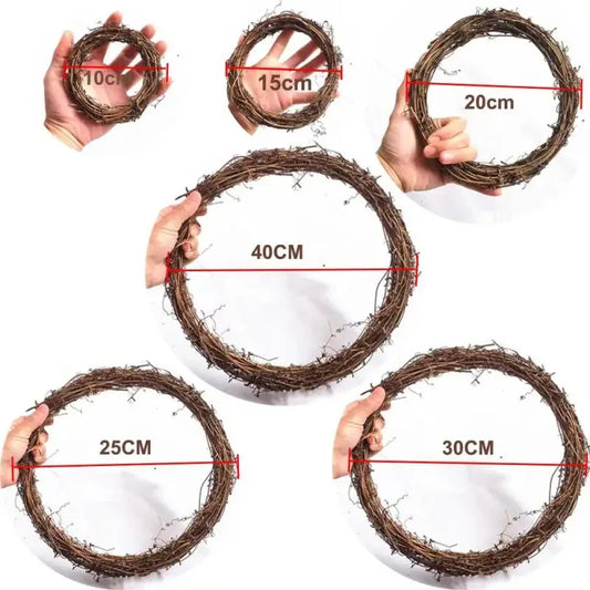 10cm Round Rattan Rings - 4/8pcs DIY Bases for Floral Wreaths, Suitable for Christmas, Wedding & Home Hanging Ornaments