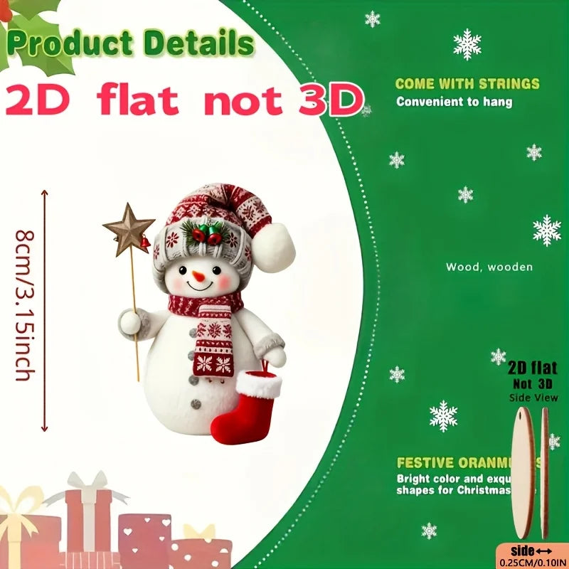 15 Pieces in a Random Assortment of Styles, Christmas Snowmen in Various Poses Holding Christmas Gifts, Handmade Christmas Hanging Ornaments, Essential Christmas Decorations, Great Gift Items
