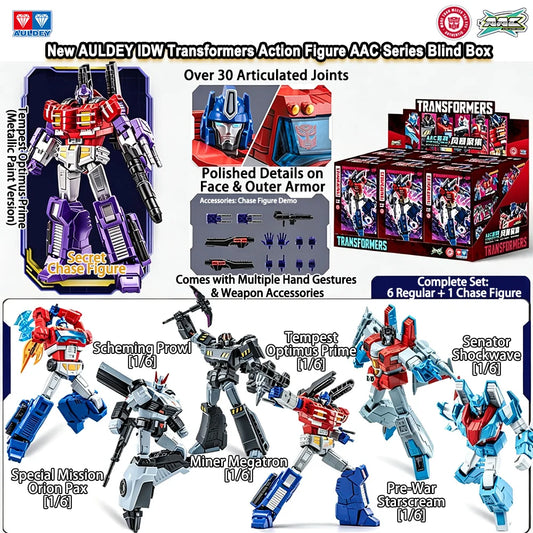 IDW Transformers Collectible Figure AULDEY AAC Blind Box Storm Gathering Mecha Model Optimus Orion 30+ Joint Action Figure Toys