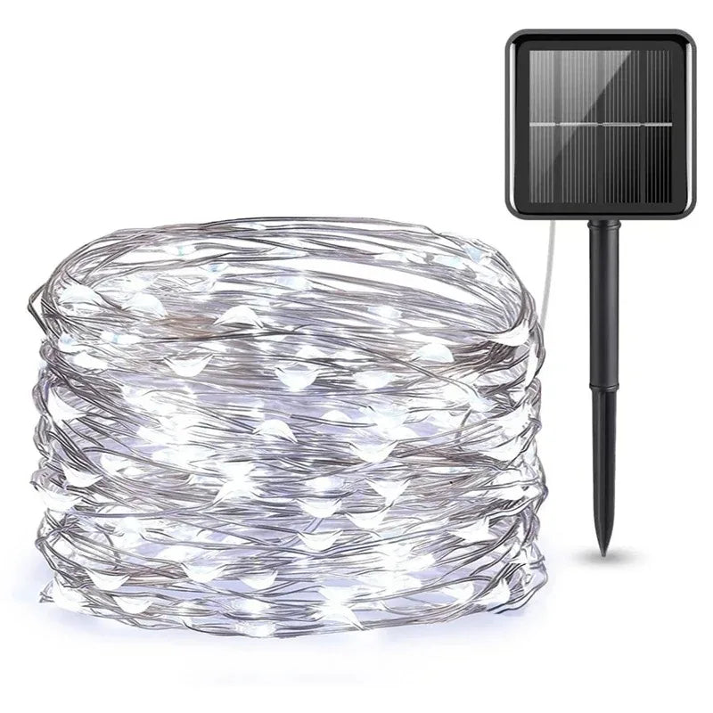 Solar Powered LED Ambient Fairy String Lights Waterproof Outdoor Lighting For Garden Patio Tree Camping Christmas Festive Decor