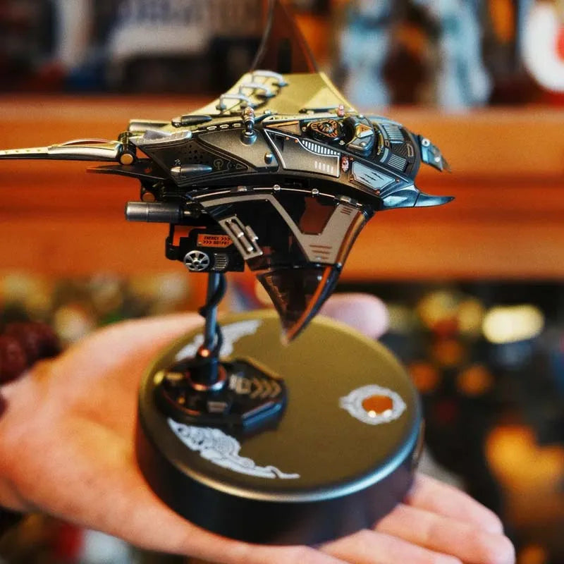 Cyber Punk Manta Ray Mechanical Action Figure DIY Handmade Metal Fish Model Assembly Toy Home Office Desktop Decor Adult Gift