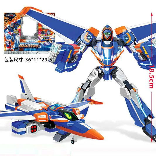 Metal Cardbot S BLUE COP TRINITY Transforming Robot SUV Car Card Truck Toy Action Figure ABS Transformation Model Children Gift