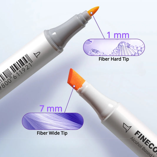 FINECOLOUR EF101 alcoholic Marker Pen Dual Tips Alcohol Art Markers Set Coloring Manga Sketching Drawing Pen School Supplies