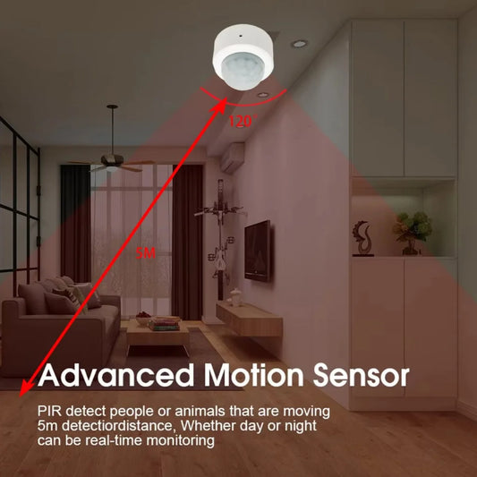 Zigbee3.0 Mini PIR Human Motion Sensor Wireless Infrared Body Detector Smart Life APP Security Alarm Reminder Alexa Google Home