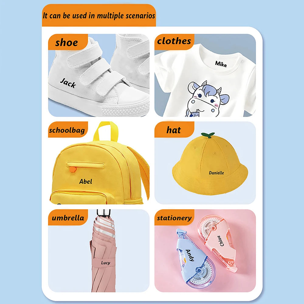 Flower Custom Kids Name Stamp Signature Customized Text Seal Waterproof Ink Kindergarten Clothing Label Personalized Name Stamp