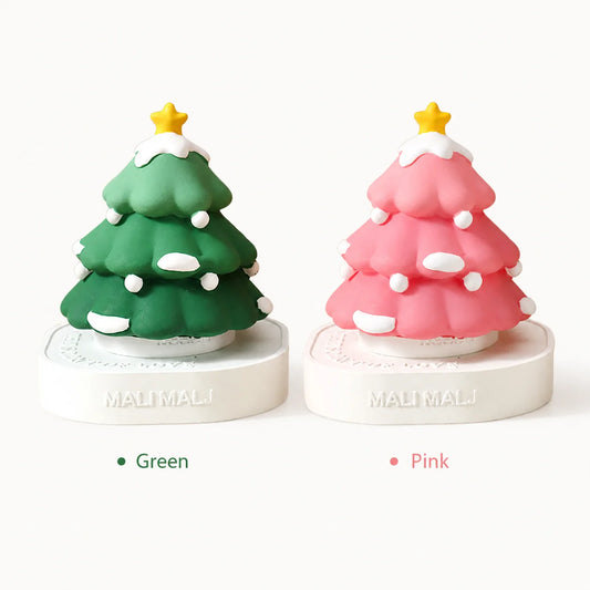 Christmas Tree Aroma Stone Diffuser Ornament Green Pink Essential Oil Fragrance Decor for Home Desk Holiday Gift