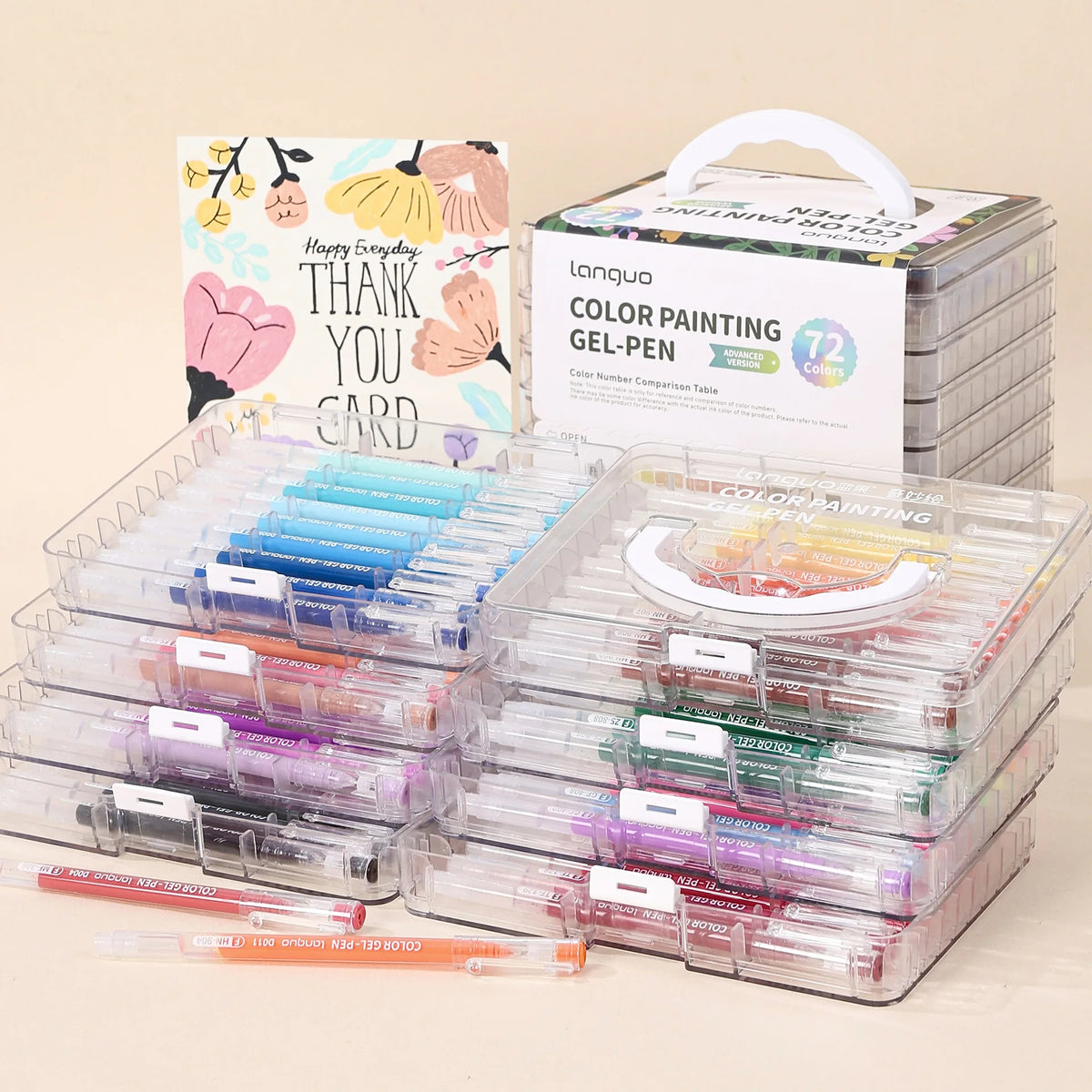 Languo 45/162/207 Colors Of One Set Color Gel Pen Drawing Handbook Pens Student DIY Graffiti Writing Painting Marker Stationery