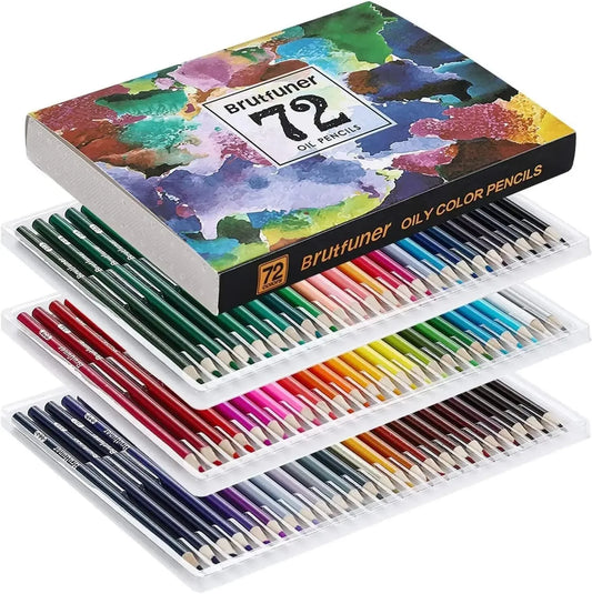 Oil Colored Pencil Set – Soft Core Pencils for Coloring & Art, 48–520 Colors