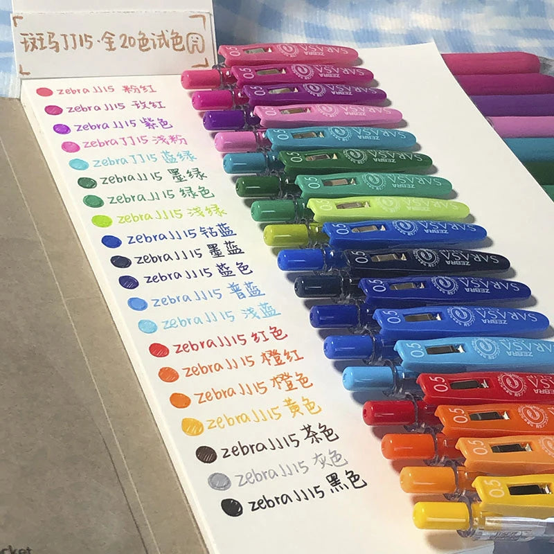 1pcs Japan ZEBRA SARASA Gel Pen JJ15 0.5mm Color Large Capacity Quick Drying for Writing Kawaii School Stationery Art Supplies