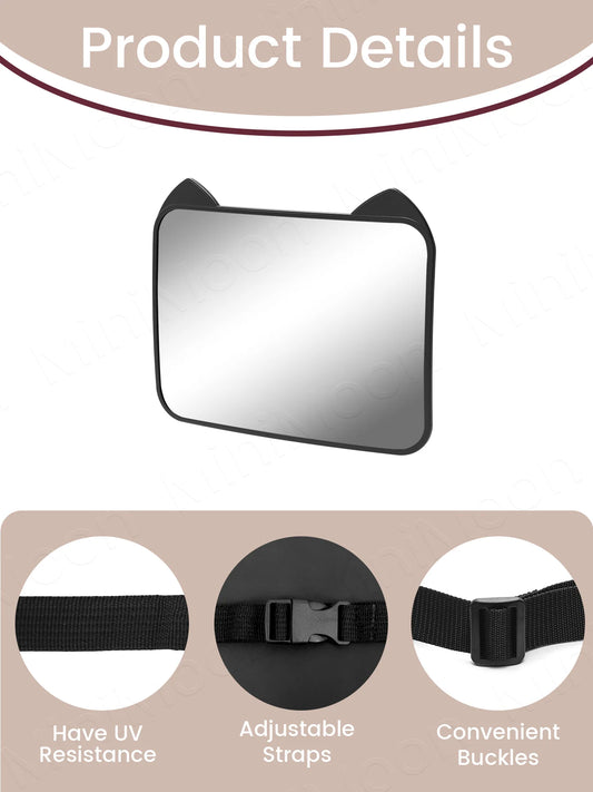 1PC Adjustable Wide-Angle Car Seat Mirror, Headrest Mount Safety Monitor for Rear-Facing Baby & Child