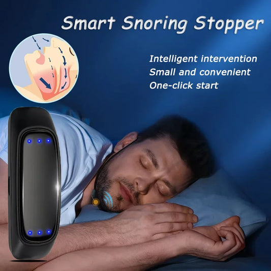 EMS Pulse Stop Snore Portable Comfortable Sleep Well Stop Snore Health Care Sleep Apnea Aid USB Smart Anti Snoring Device