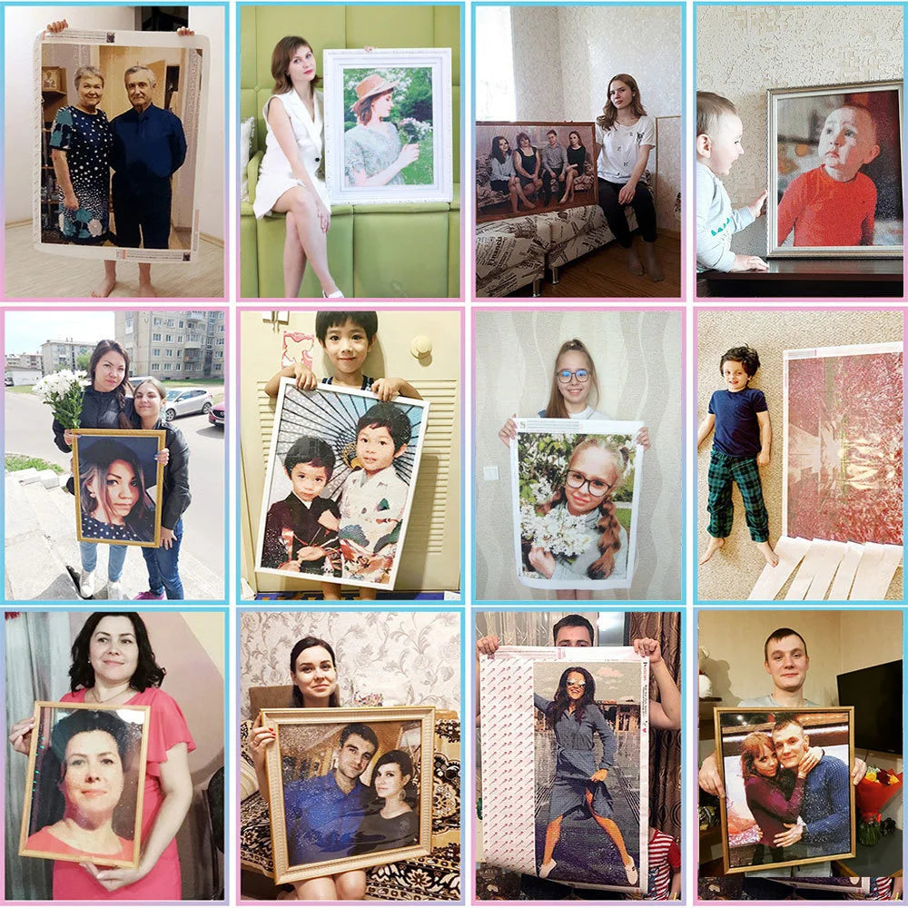 HUACAN Diamond Art Painting 5d Customized Handmade Home Decor Personal Private Diamond Mosaic Photo Custom Full Kits