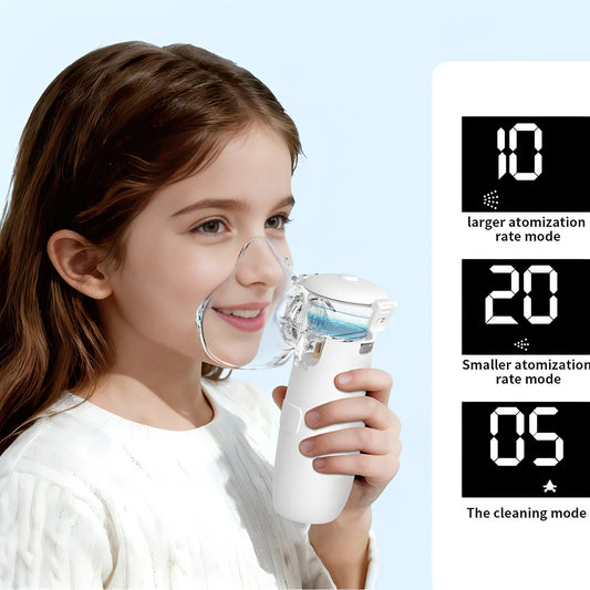 Silent Mesh Nebulizer - Handheld Portable Asthma Inhaler Atomizer for Children & Adult, Home Health Care Humidifier with Display