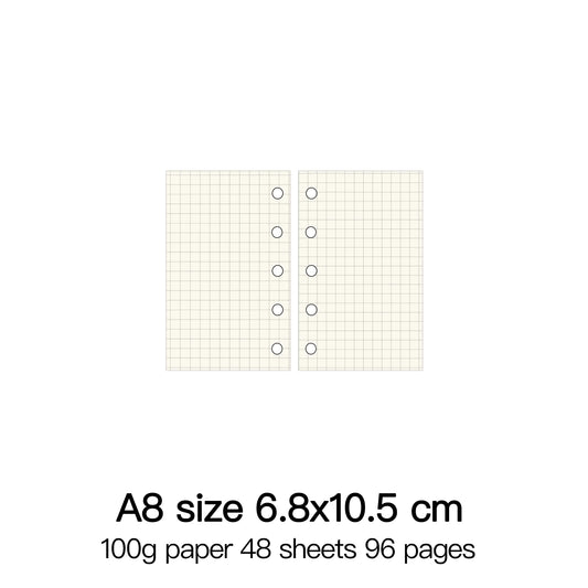 High Quality Ring Binder Notebook A5 Personal A6 A7 A8 Size Insert Refills Loose Leaf Spiral Diary Planner Inner Core 100g Paper