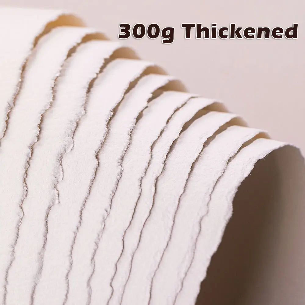 10pcs High Quality Cotton Watercolor Paper Hand-torn Edges A4/A5/A6 Drawing Paper Medium-texture Sketch Paper Students