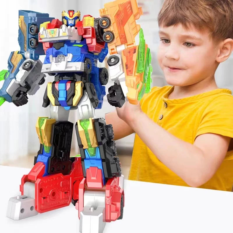 MiniForce 6 in 1 V Rangers VOLT LEGEND KING V Transformation Robot Bot Model Mini Force Deformation Combiner Action Figure Toys