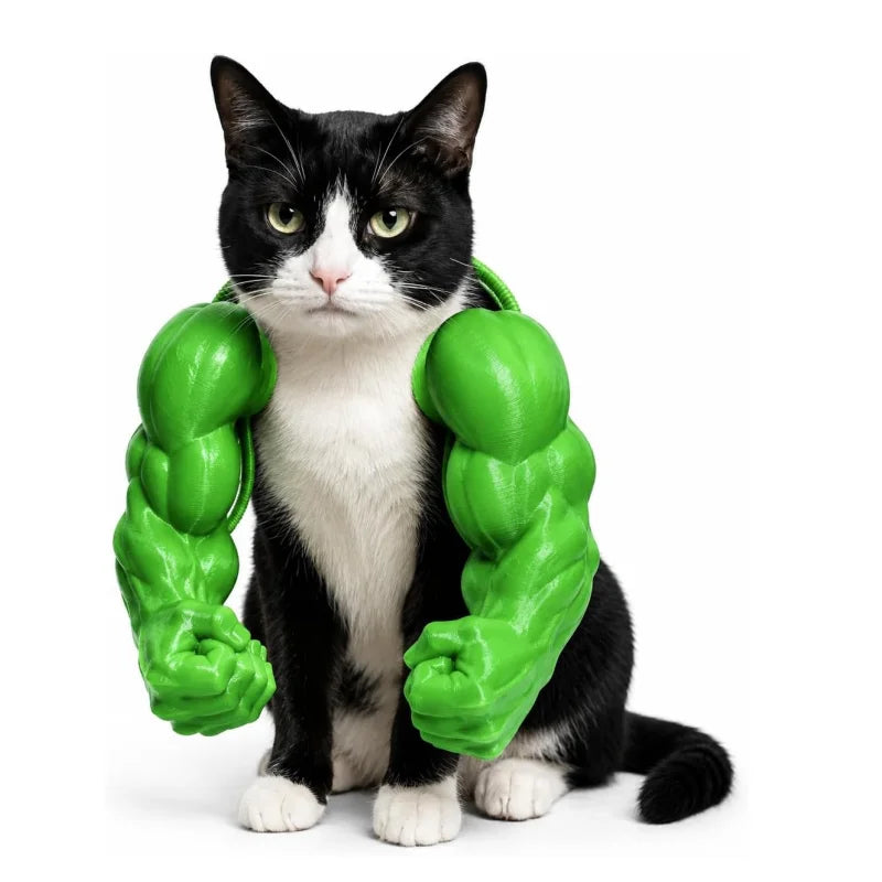 Muscle Arms Pet Costume – Funny Halloween Accessory for Cats & Small Dogs
