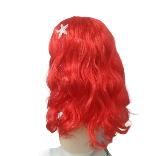 Girls princess Mermaid Wig with Starfish Hairpins Long Curly Halloween Princess Costume Dress Up Accessories Anime Cosplay Wigs