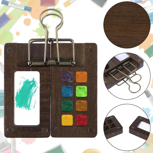 Travel Paint Palette Pocket Artist Watercolor Set with Clip Mini Watercolor Palette Set Portable Watercolor Set Gift for Kids