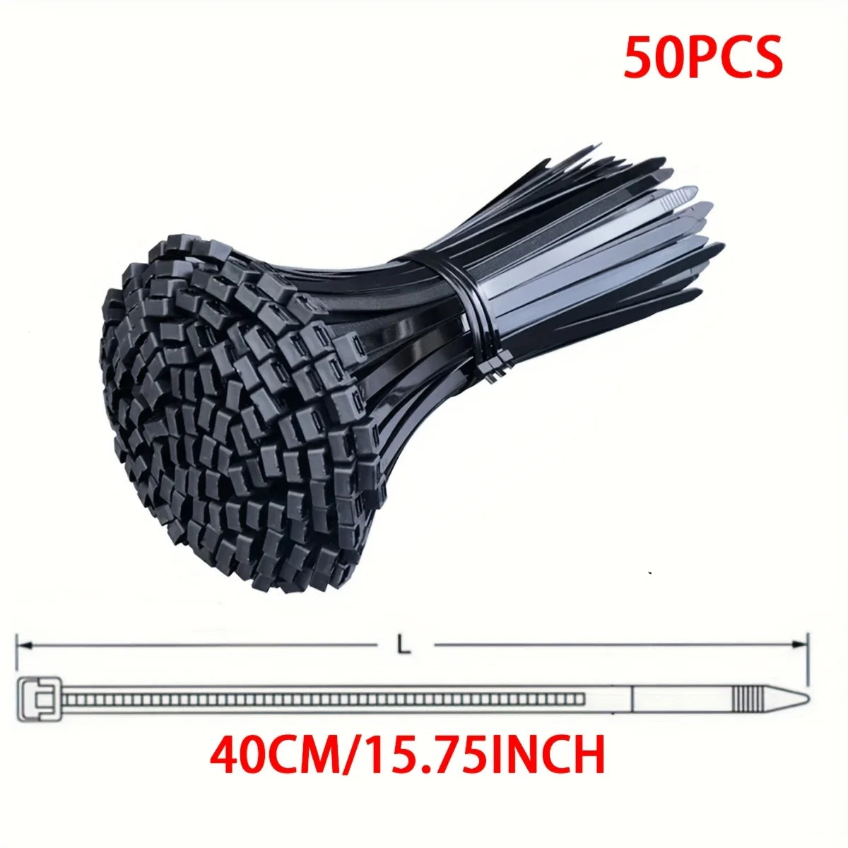 Multi-purpose Heavy-duty Nylon Tie Straps - Self-locking, Large Size 15.75 Inches, Suitable for Secure Bundling Office Home