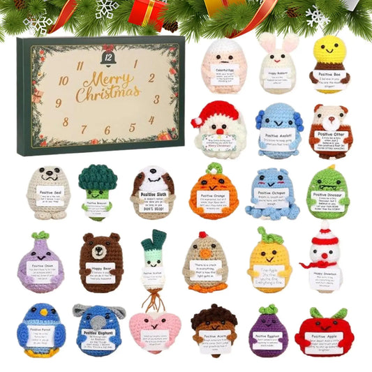 Crochet Animal Acrylic Advent Calendar – 24 Days Positive Christmas Decor