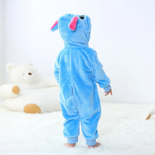 Baby Kigurumi Stitch Cartoon Romper Infant Kids Animal Jumpsuits Toddler Clothes Girls Boys Halloween Cosplay Pyjamas Costumes