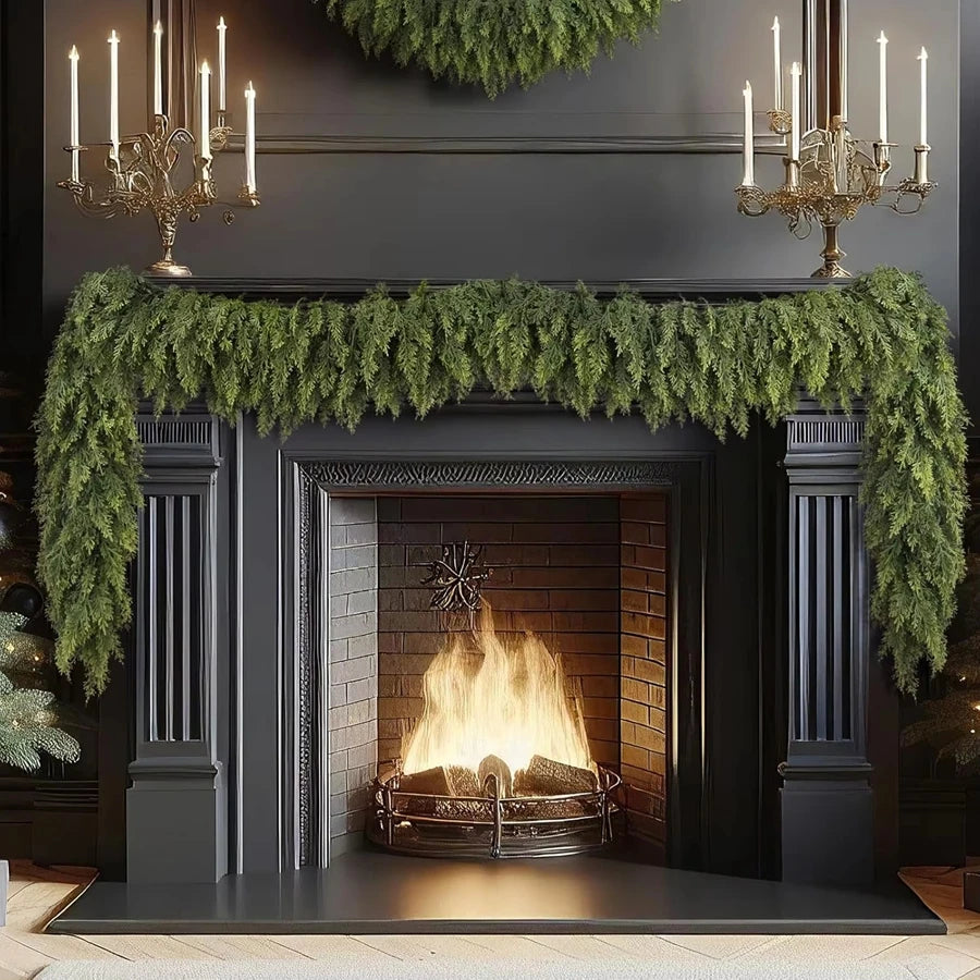 180Cm Artificial Plants Christmas Tree Cypress Leaf Garland Home Party Decor Outdoor Courtyard Pine Rattan Hanging Adorn Wreaths