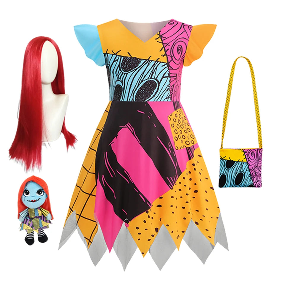 2026 Girls Horro Before Christmas Sally Halloween Cosplay Dress Party Kids Costume Boys Jack Gothic Clothes