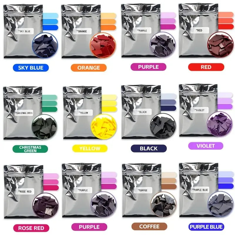16 Colors Candle Dye Chips, Soy Wax Color Dye Kit for DIY Candle Making, Art Craft Supplies, Jewelry Making Wax Molding Material