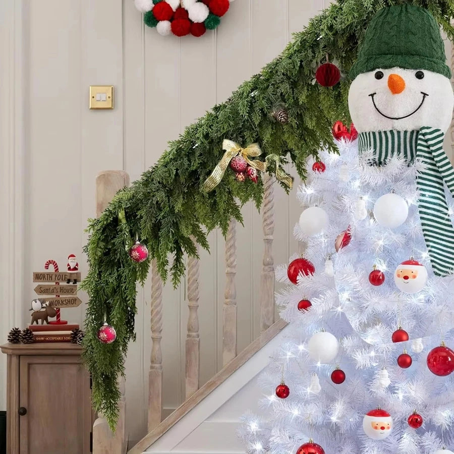 180Cm Artificial Plants Christmas Tree Cypress Leaf Garland Home Party Decor Outdoor Courtyard Pine Rattan Hanging Adorn Wreaths