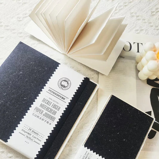 POTENTATE 100% Cotton Watercolor Paper Pad 24Sheets 300g 10cm/10x19cm/19cm Artists Beginners Watercolor Sketchbook Drawing Paper